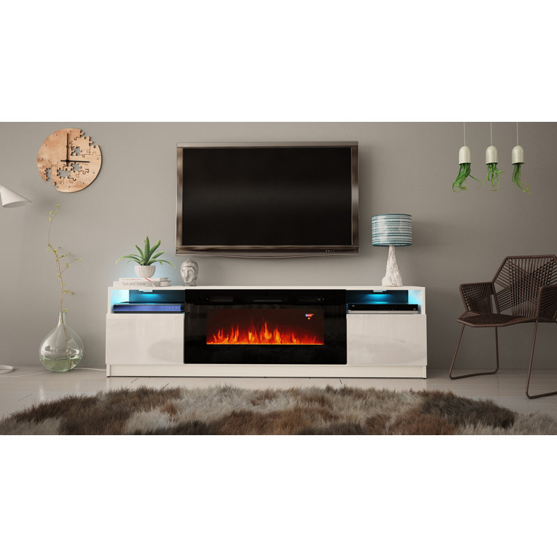 Orren Ellis Delaine TV Stand for TVs up to 88" with Electric Fireplace